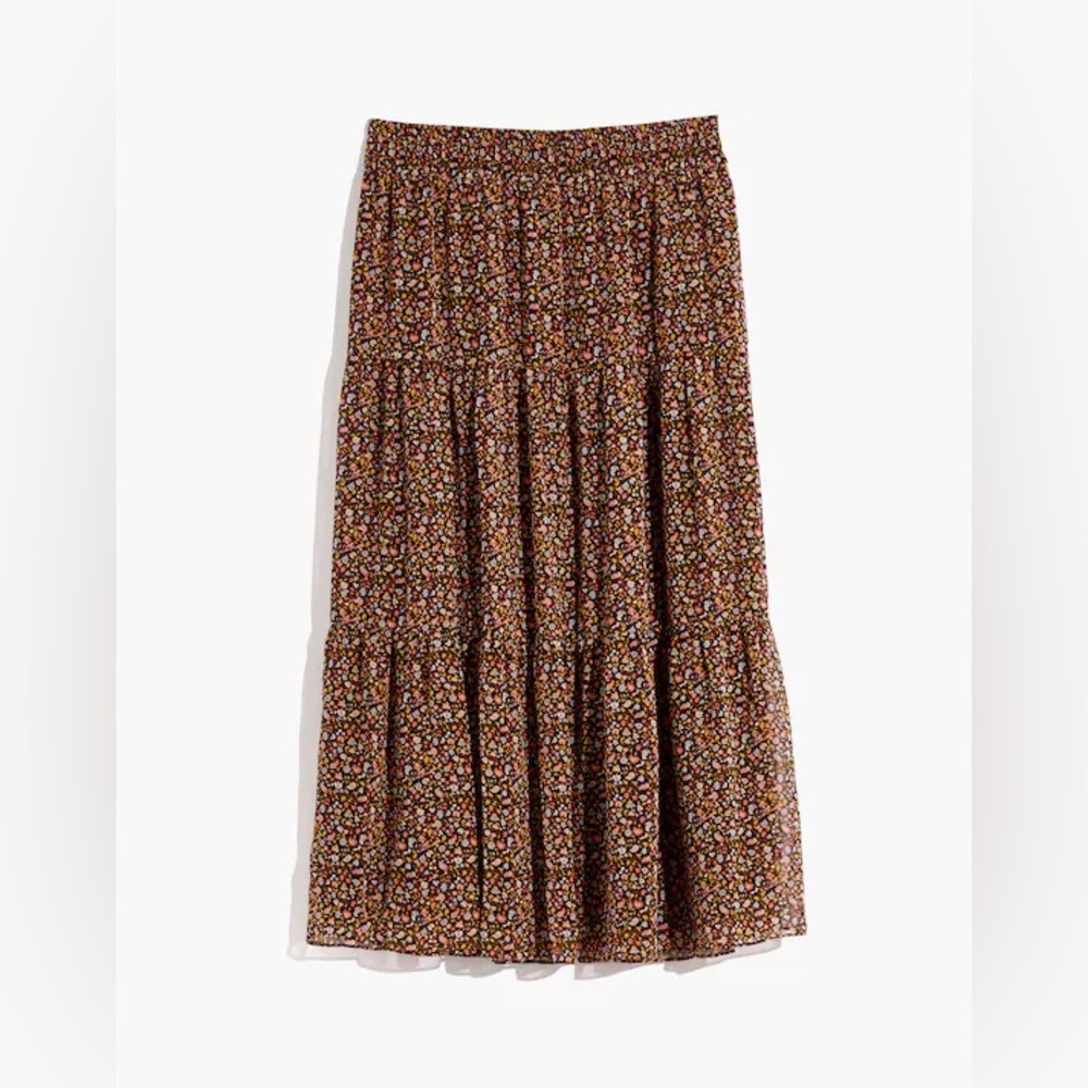 Madewell (re)sourced georgette tiered maxi skirt in folktale paisley in size XXS
